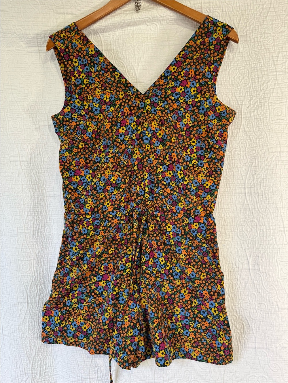 Toad Co Sunkissed Liv Romper Jumpsuit Sleeveless Size XS Dark Floral Ditsy Short